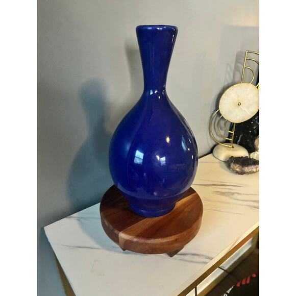 Vintage Royal Haeger Cobalt Blue Gourd Vase — Original Tags & Stickers — 1998 - Picture 4 of 8